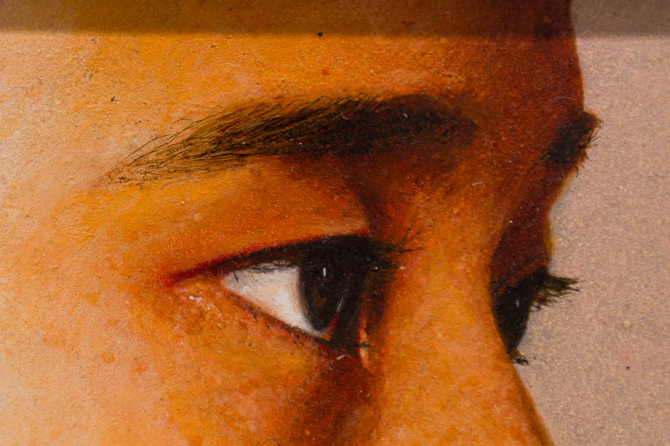 A painting by Ki Yoong of the side profile of a young man's face