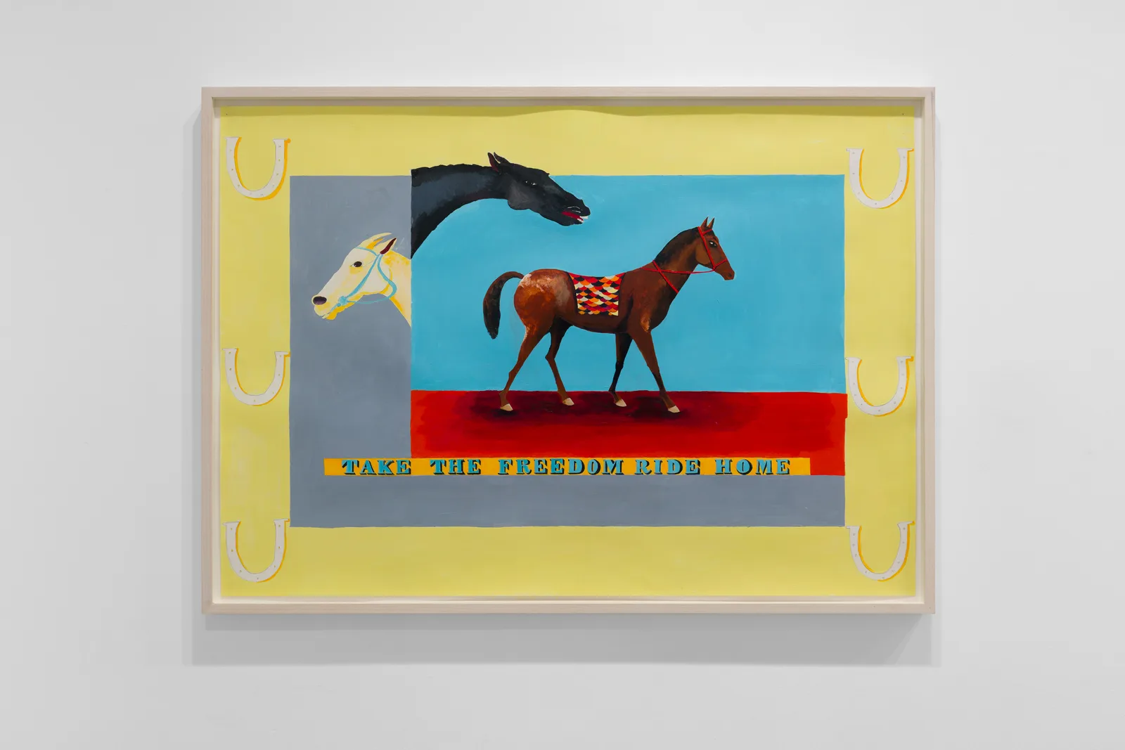 A framed painting by Lubaina Himid