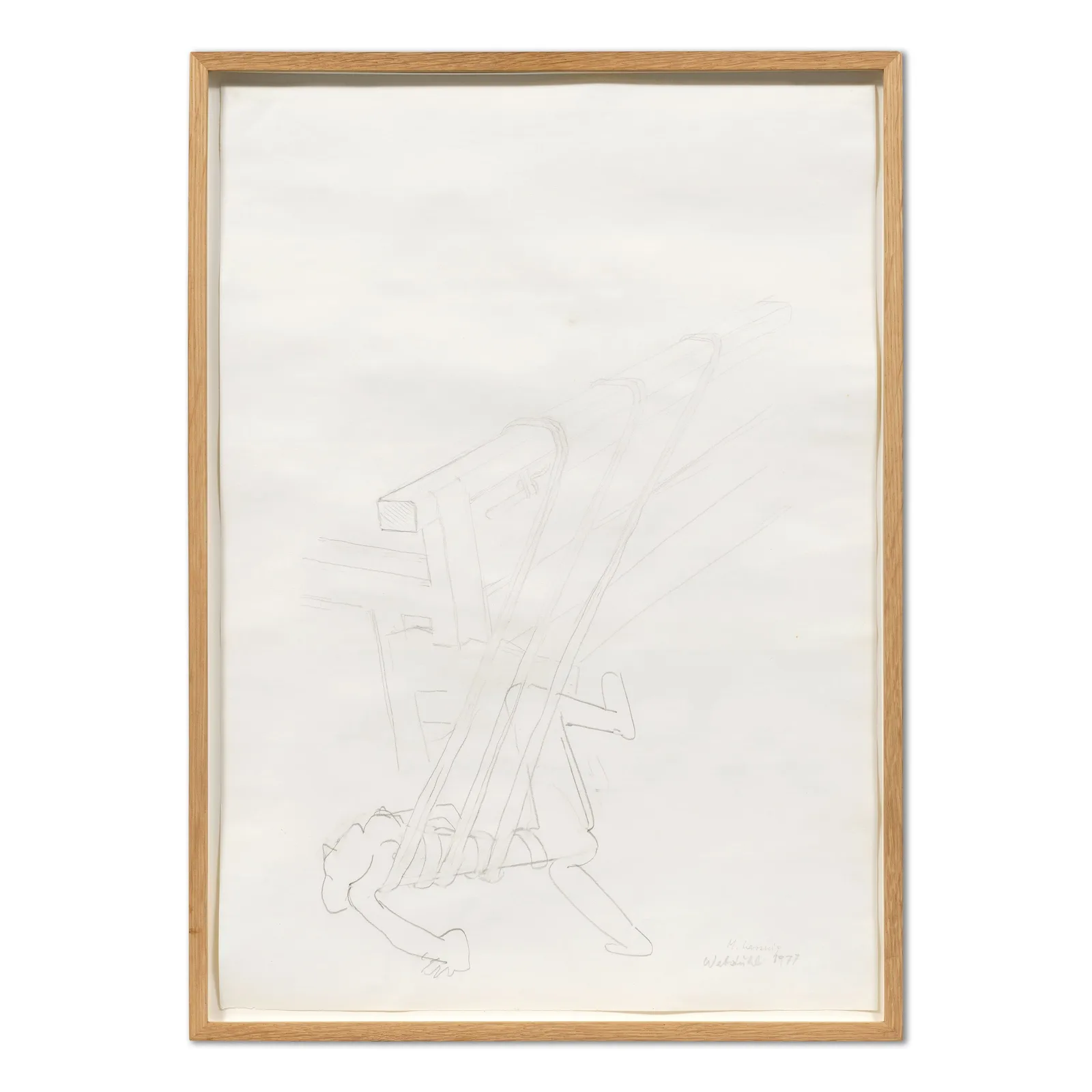 A drawing by Maria Lassnig 