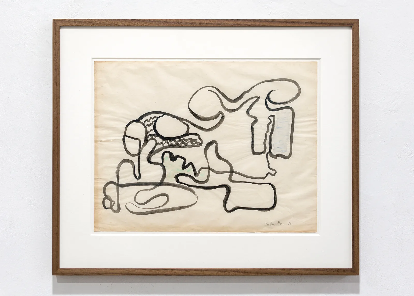 A framed painting by Marlow Moss