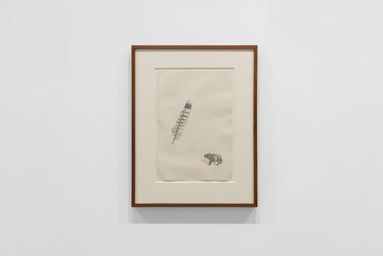 A framed drawing by Paul Thek