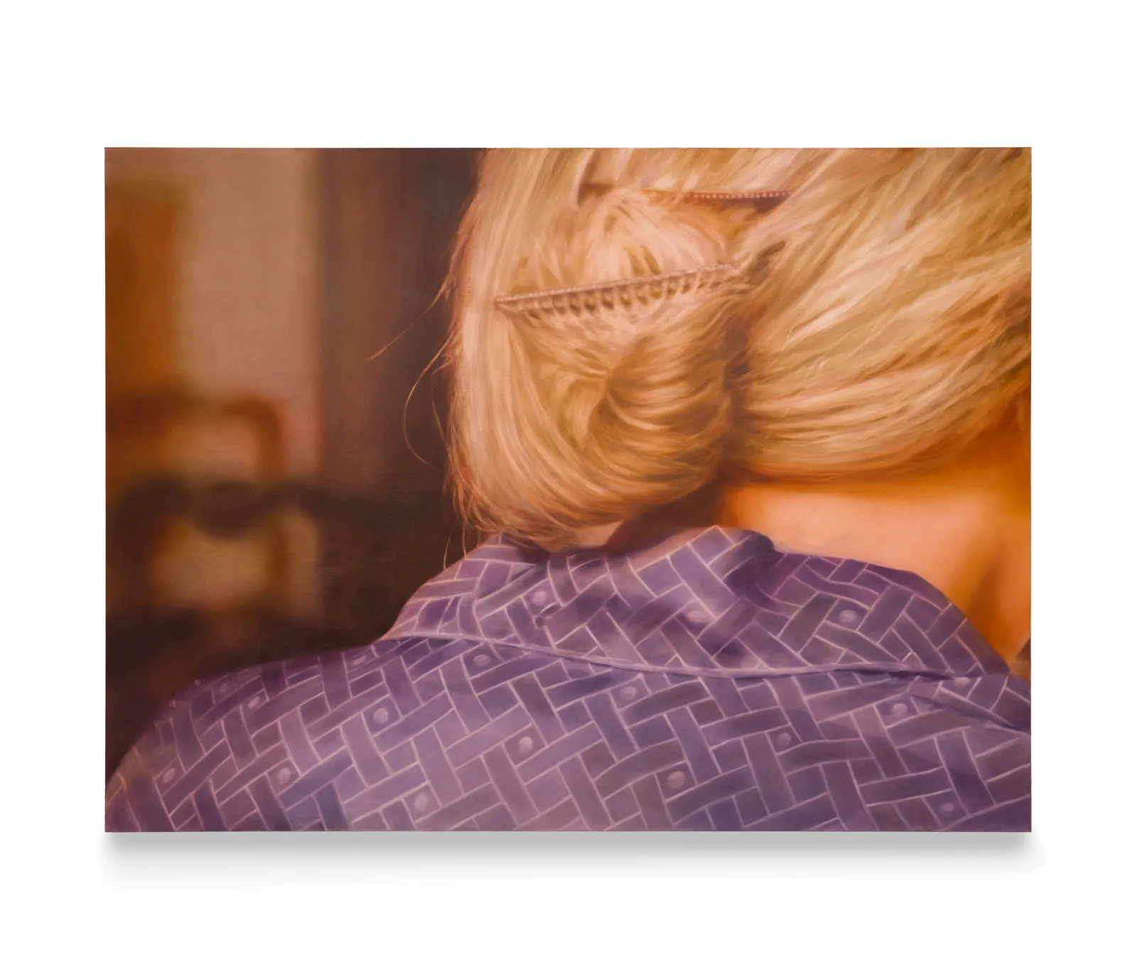 A painting by Rachel Lancaster of the nape of a woman's neck