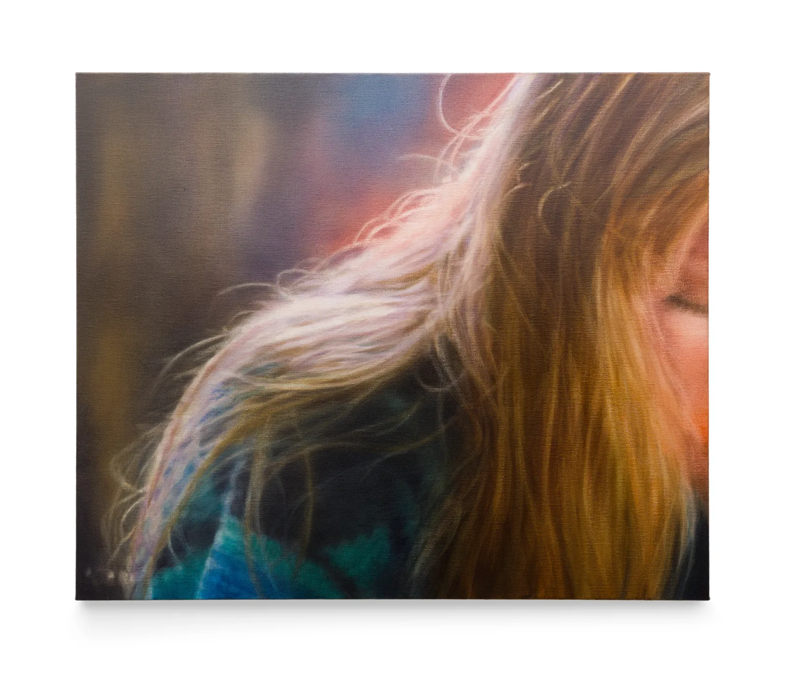 A painting by Rachel Lancaster of a close-cropped figure