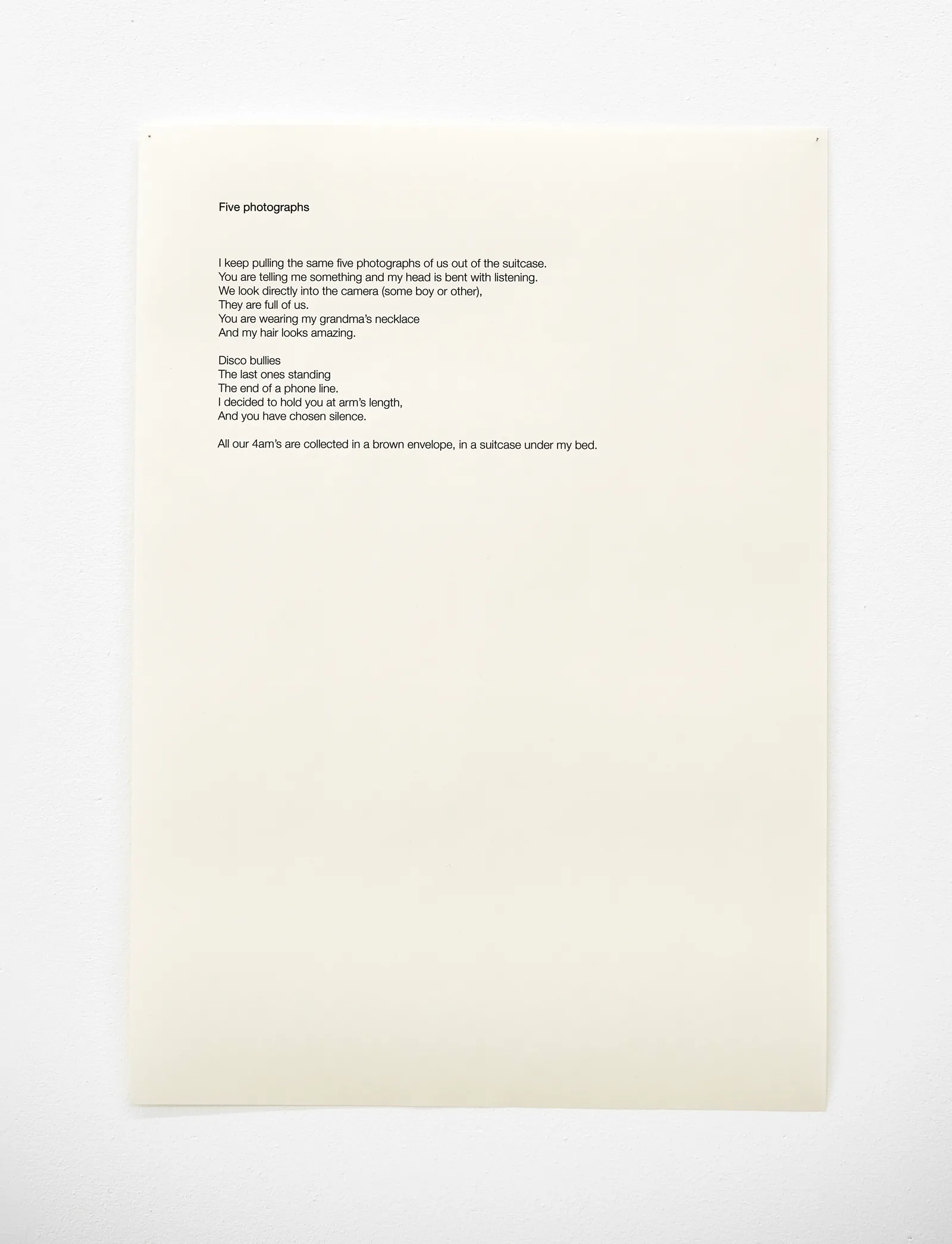 Tess Denman-Cleaver, Five photographs, 2021