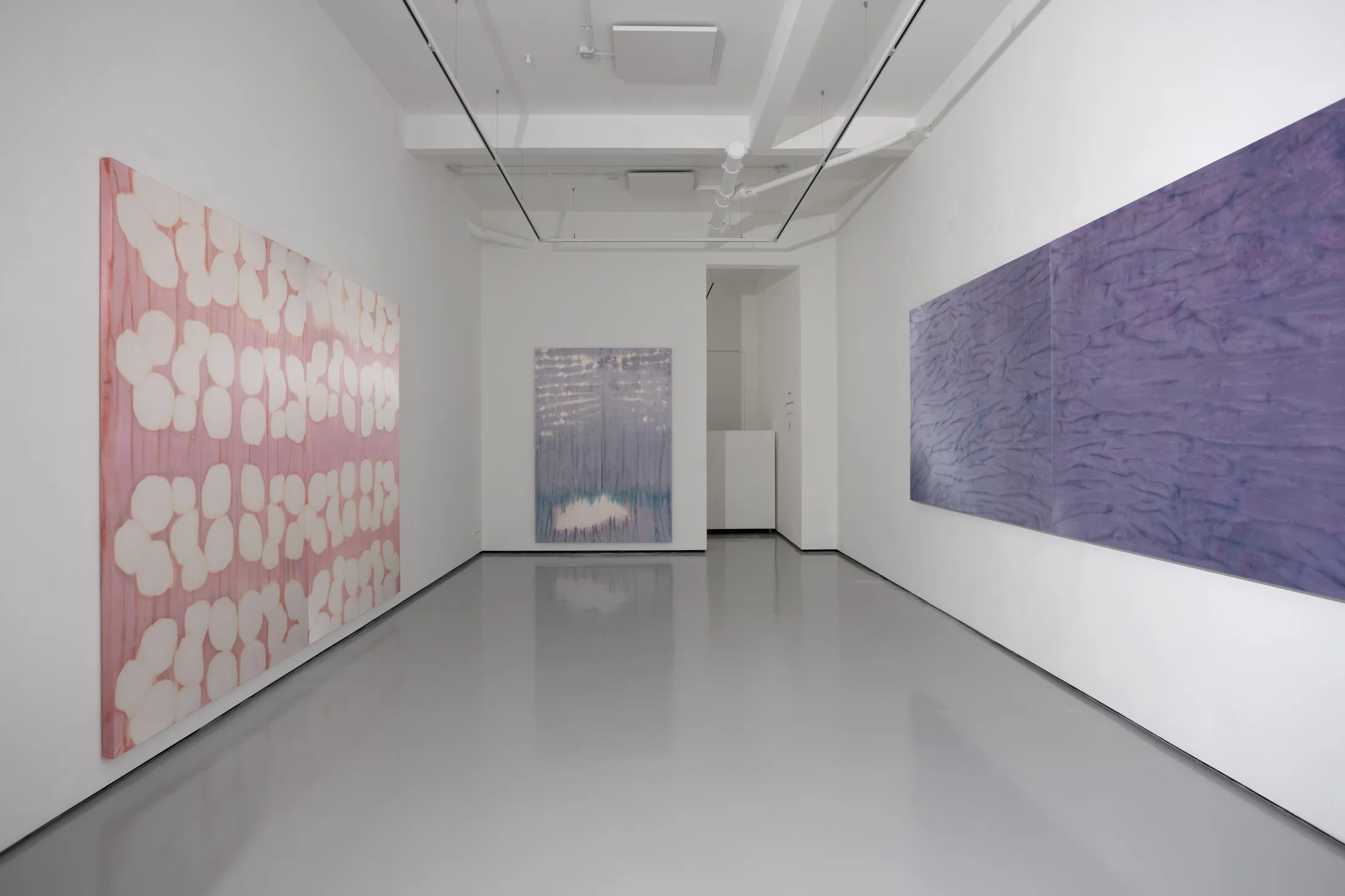Installation images of Max Boyla's exhibition 'Crying like a fire in the sun' at Workplace, London. 