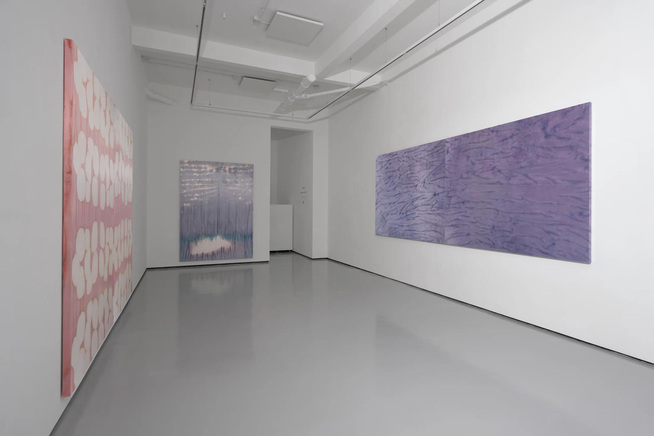 Installation images of Max Boyla's exhibition 'Crying like a fire in the sun' at Workplace, London. 