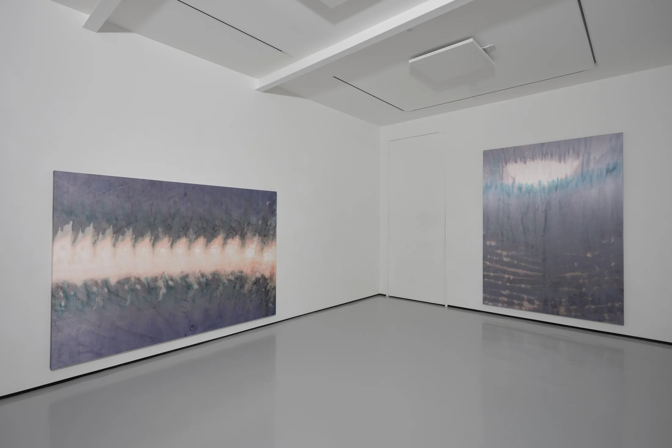 Installation images of Max Boyla's exhibition 'Crying like a fire in the sun' at Workplace, London. 