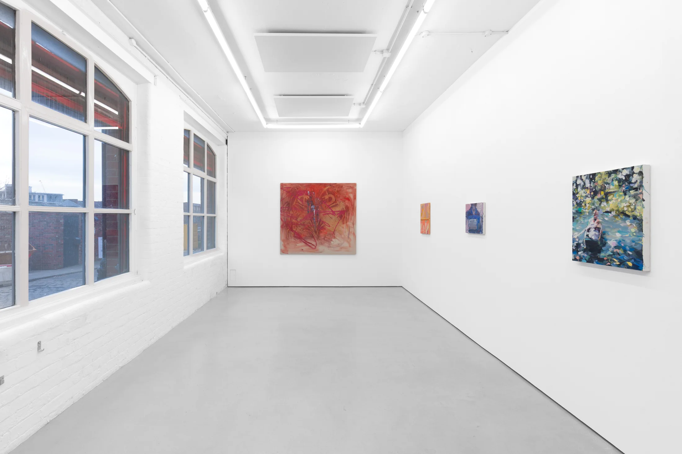 Installation shots of Double Persephone - a group exhibition of works by Celia Hempton, Laura Lancaster, Lucy Stein and Phoebe Unwin at Workplace | Newcastle