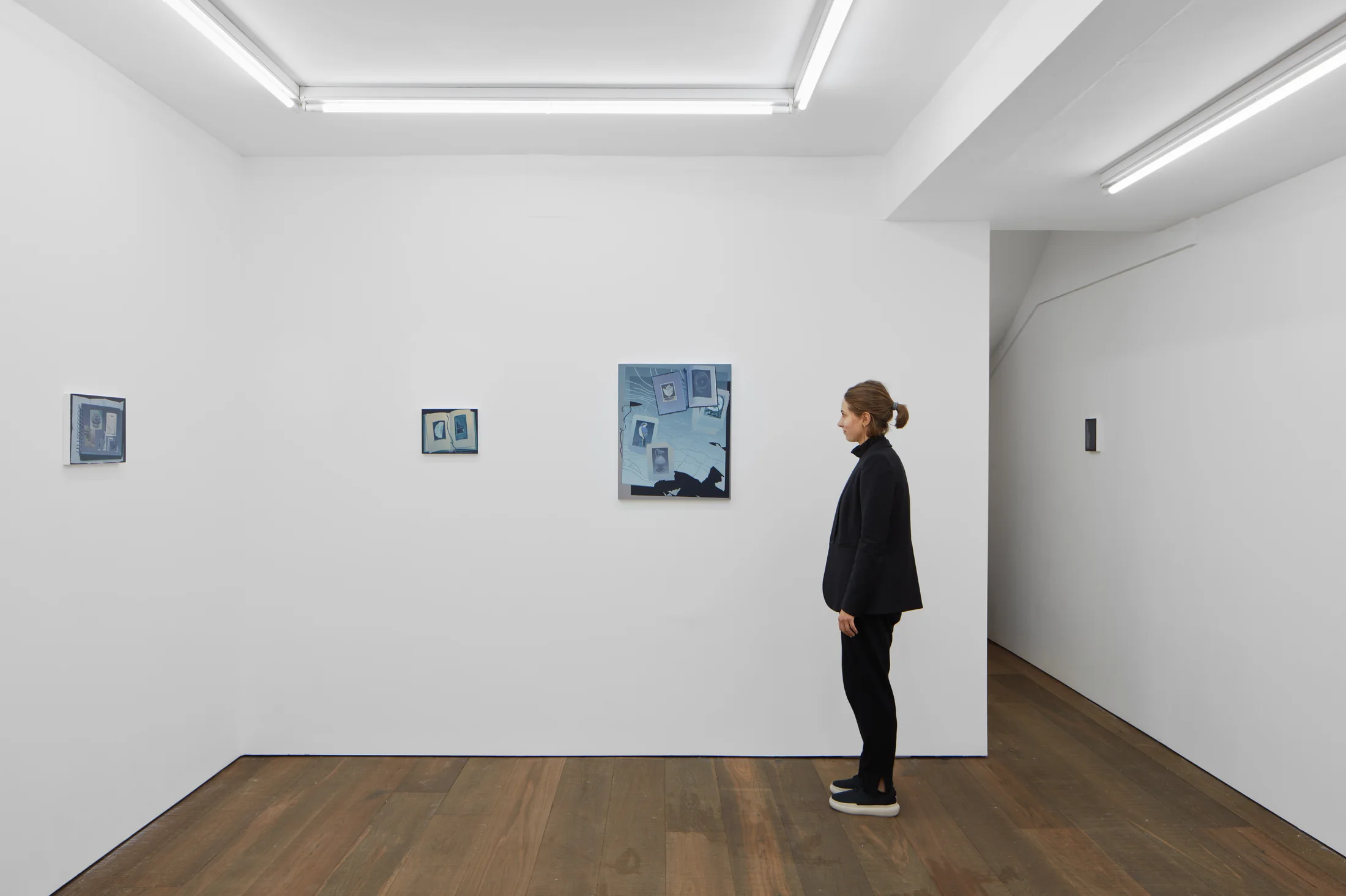 Installation shots of Olivia Jia's solo exhibition Ex Libris, at Workplace | London