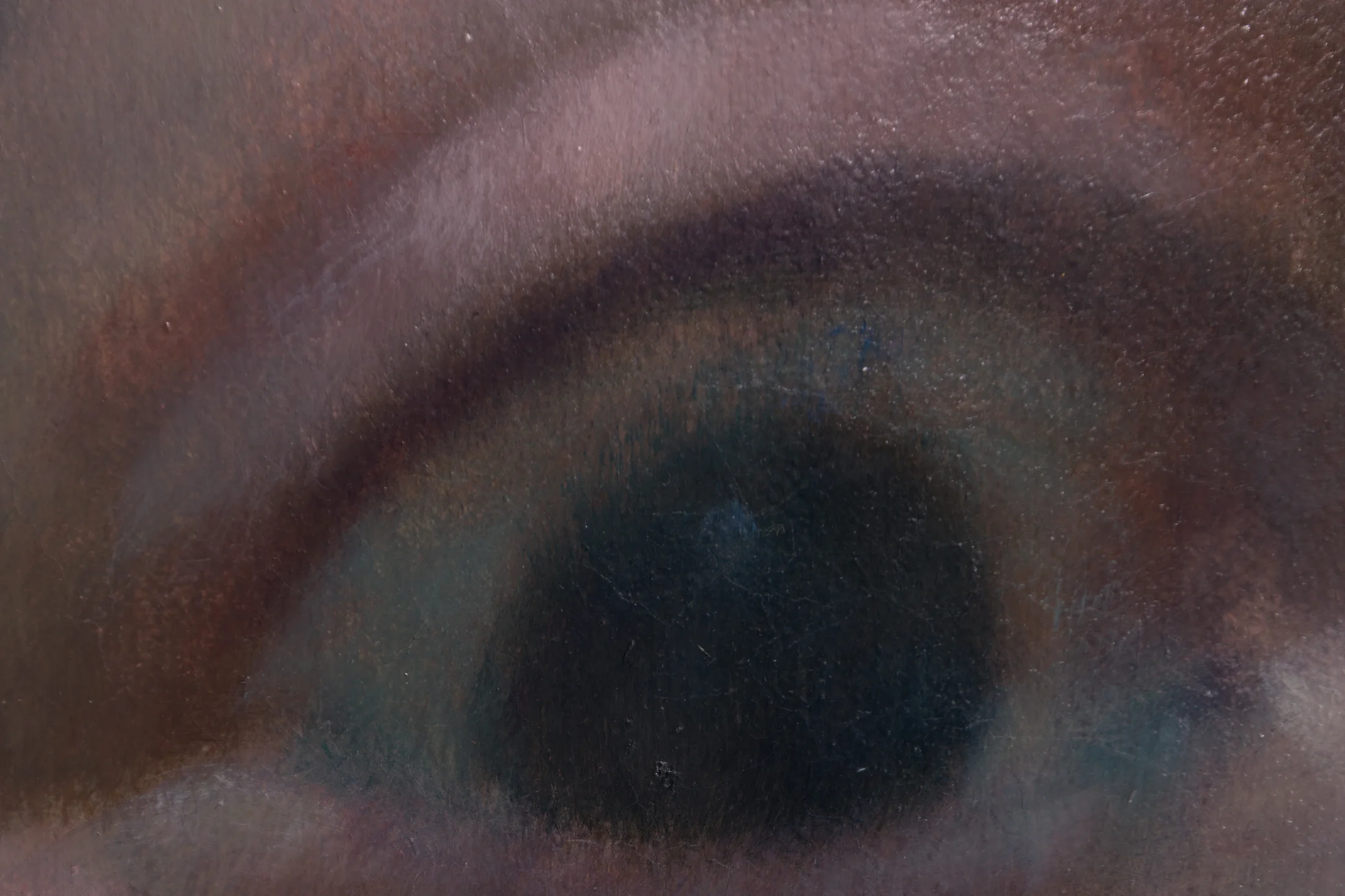 A detail of a painting by Wang Pei of an eye