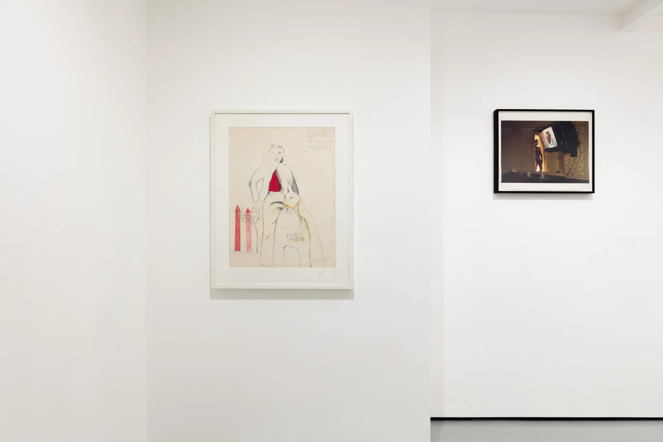 Installation views of 'From the other end of the hallway' a group exhibition at Workplace London