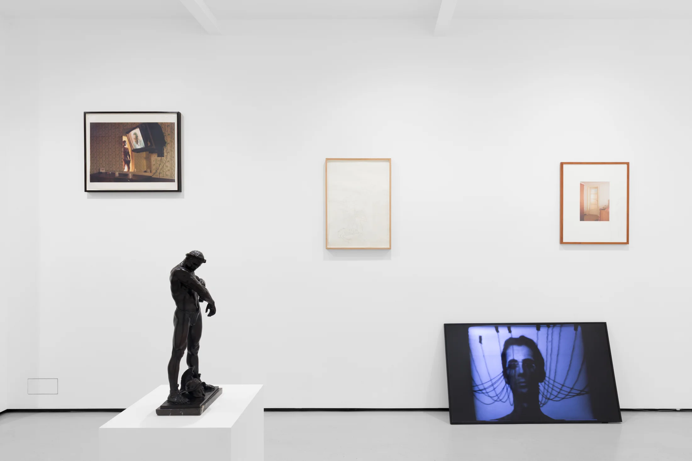 Installation views of 'From the other end of the hallway' a group exhibition at Workplace London
