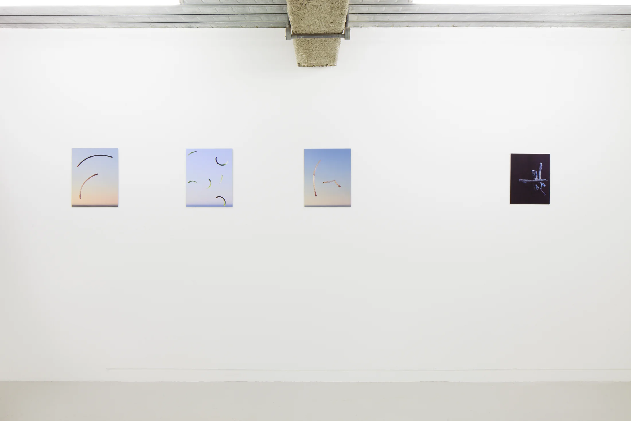 images of Joe Clarke's work in his exhibition 'Every song the same' at Workplace in London