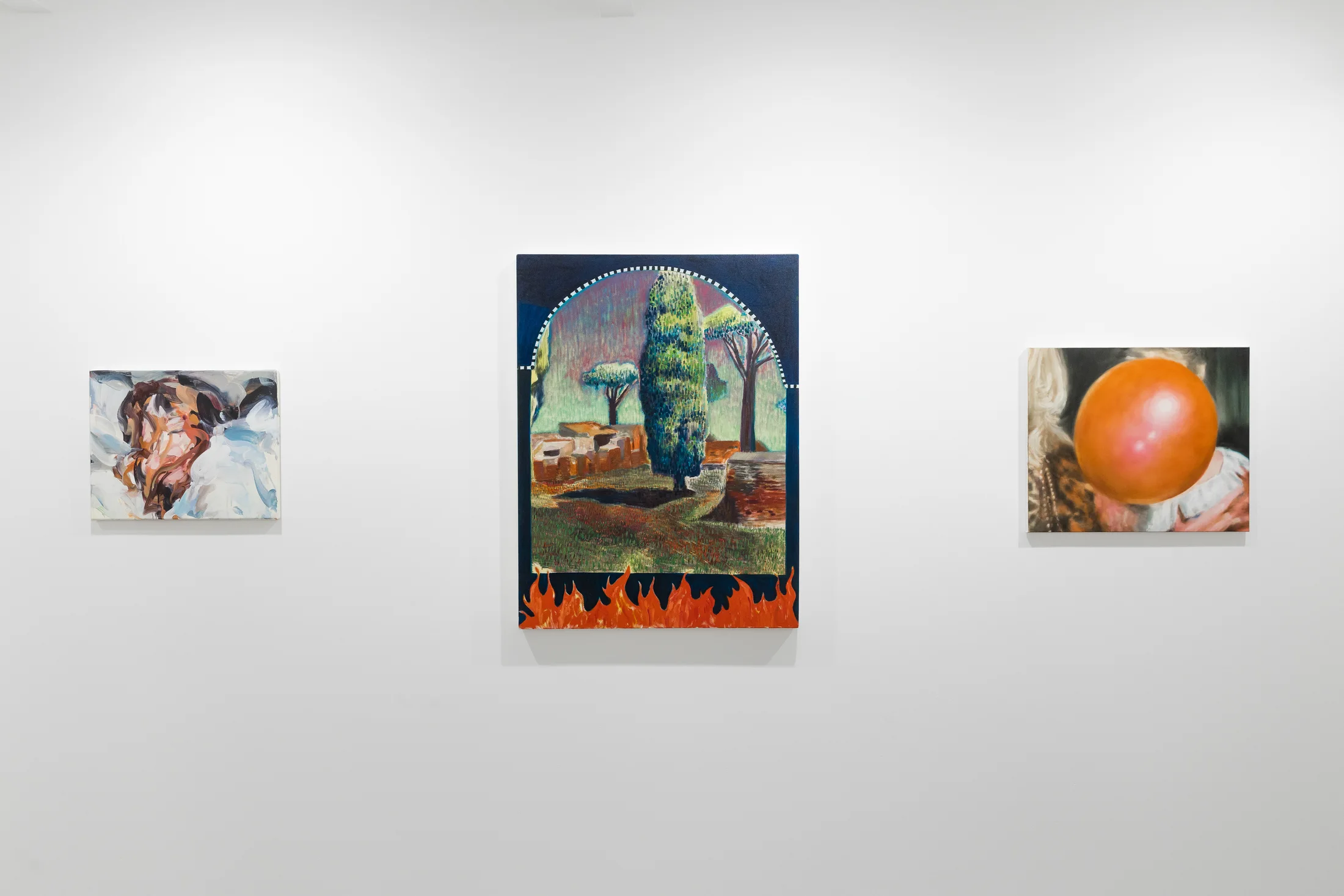 Installation views of 'Kaleidoscope' the inaugural group exhibition at Workplace in 50 Mortimer Street, Fitzrovia, London.