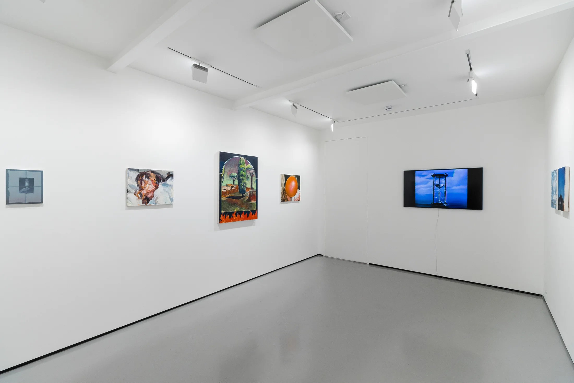 Installation views of 'Kaleidoscope' the inaugural group exhibition at Workplace in 50 Mortimer Street, Fitzrovia, London.