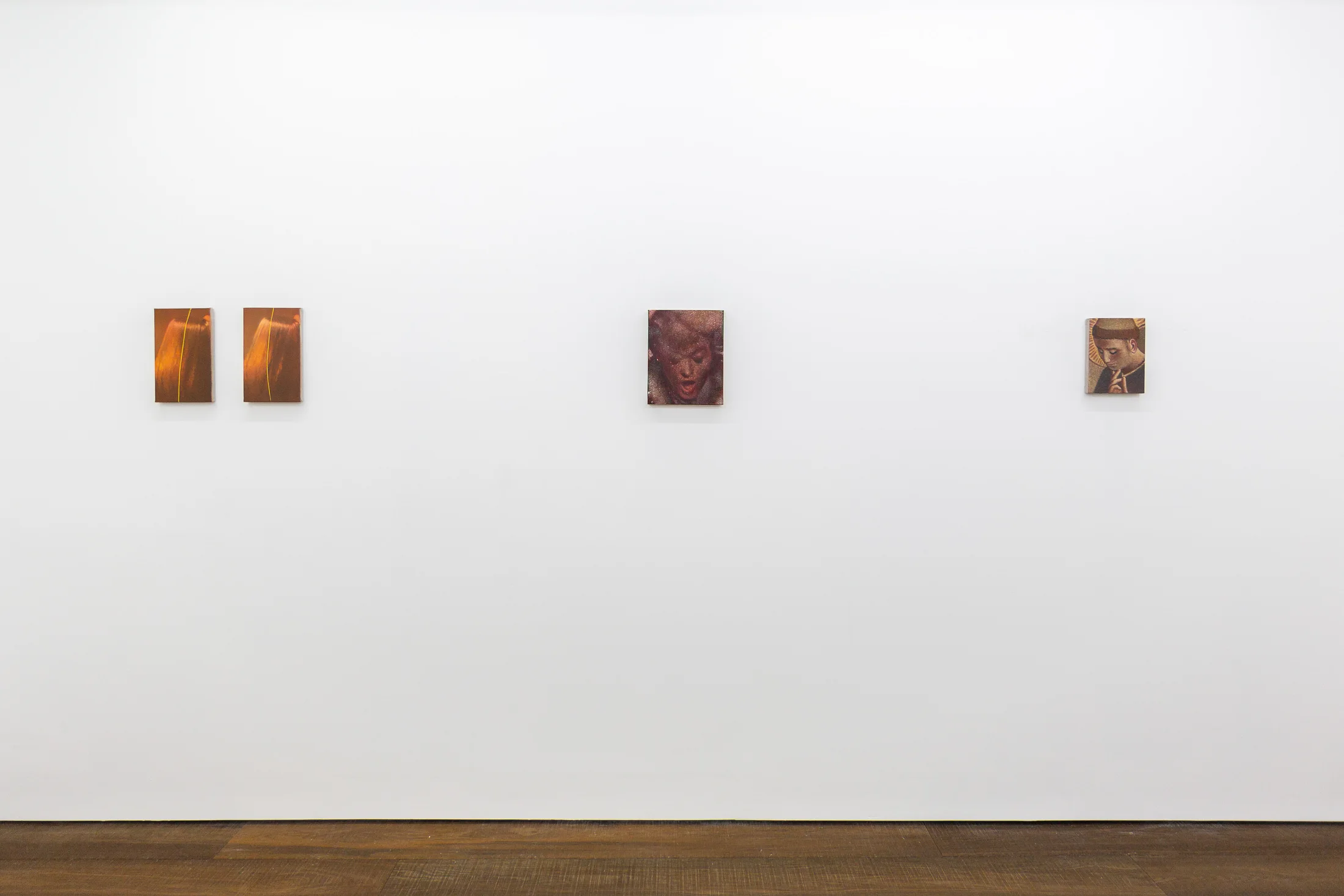Installation photographs of Louise Giovanelli's exhibition 'in mediās rēs' at Workplace | London