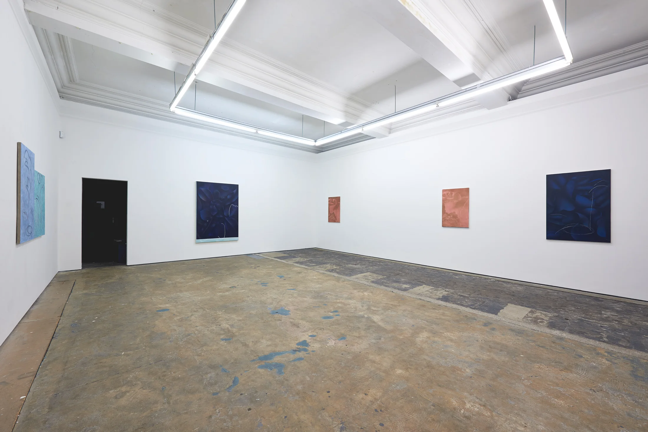 Installation documentation of Louise Giovanelli's 2019 solo exhibition at Workplace Foundation in Gateshead 