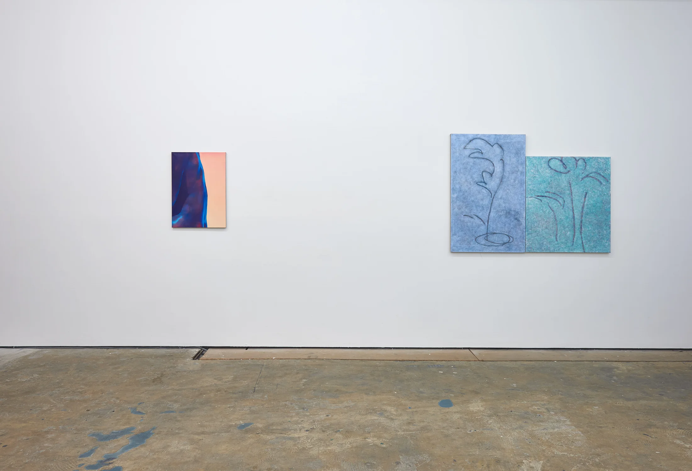 Installation documentation of Louise Giovanelli's 2019 solo exhibition at Workplace Foundation in Gateshead 