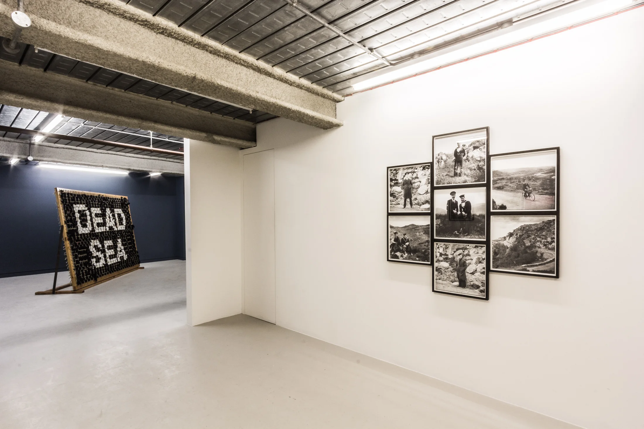 Installation photographs of Matt Stokes' exhibition "Dead Sea Deaf Sea" at Workplace in London in 2017