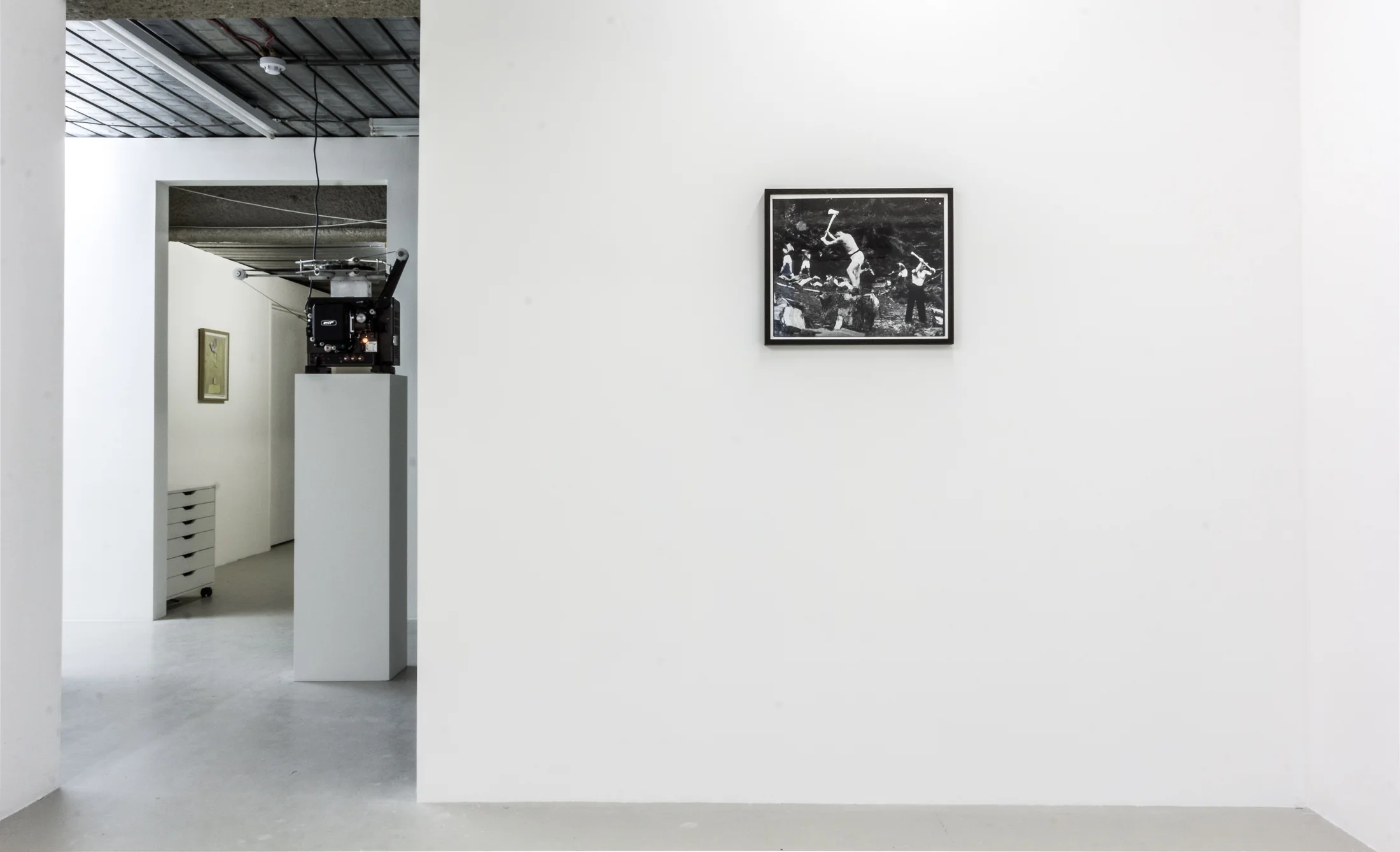 Installation photographs of Matt Stokes' exhibition "Dead Sea Deaf Sea" at Workplace in London in 2017