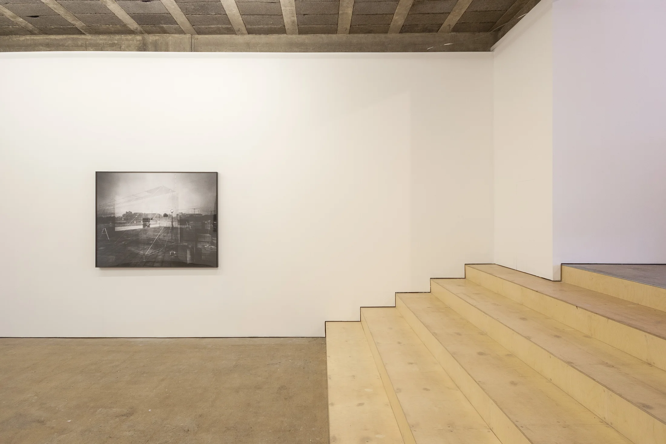 Installation shots of 'Moved' at Workplace | Gateshead featuring works by Cath Campbell, Joe Clark, Paul Merrick, Richard Rigg, Catherine Bertola and Wolfgang Weileder