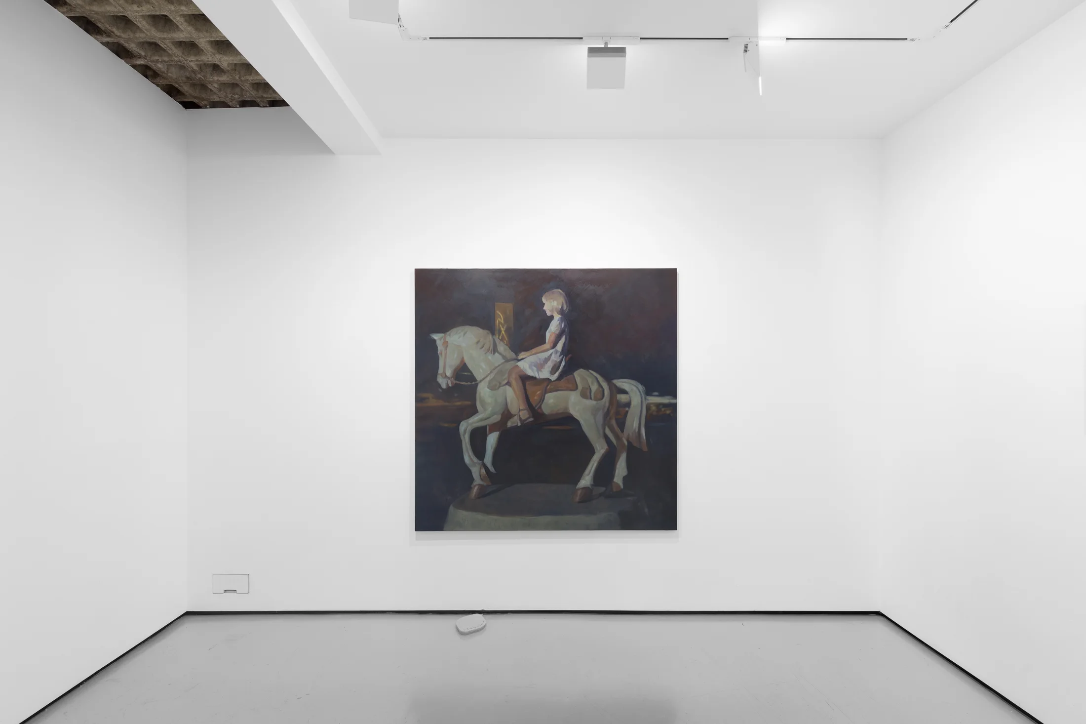 A painting by Wang Pei on a white wall