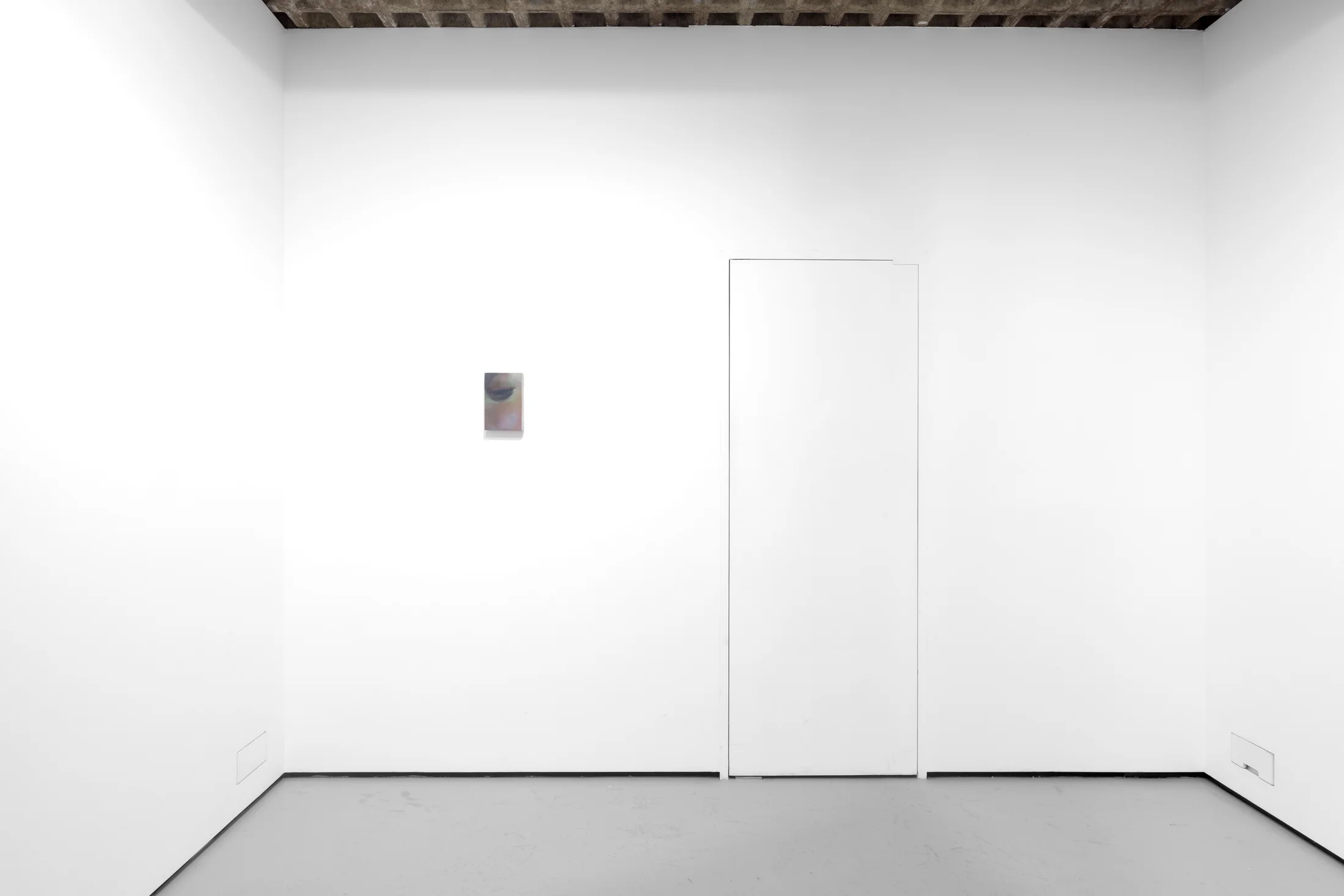 Instalation view of Wang Pei's paintings oin a white walled gallery space