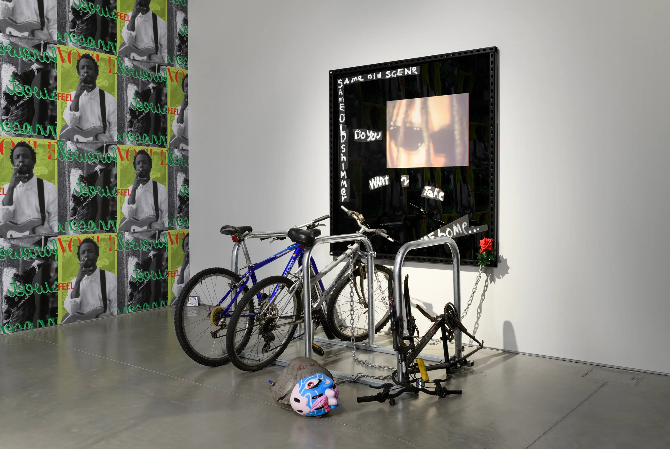 Installation view of Simeon Barlclay's exhibition Farewell Sweet Innocence at John Hansard Gallery Southampton 