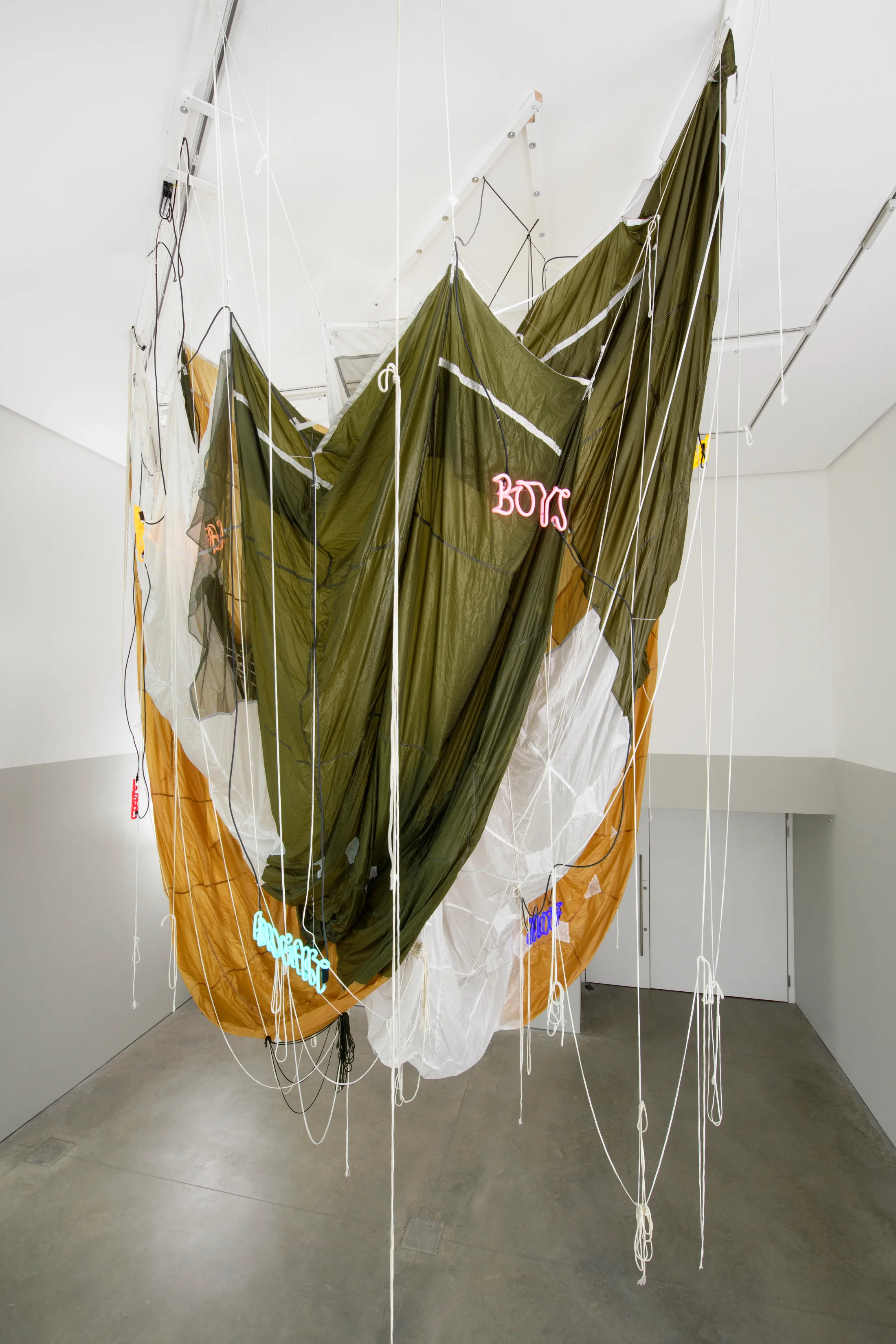 Installation view of Simeon Barlclay's exhibition Farewell Sweet Innocence at John Hansard Gallery Southampton 