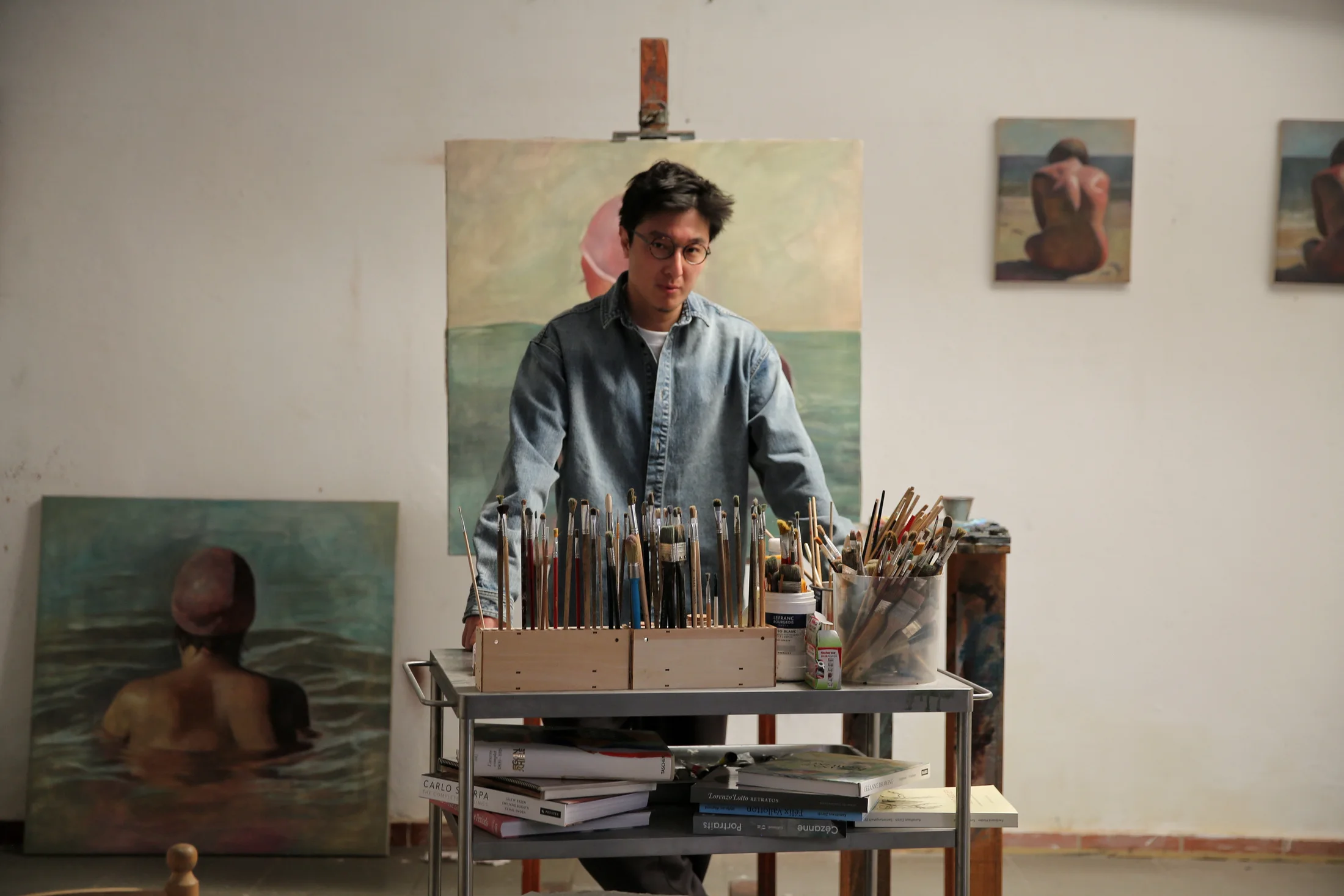 Wang Pei in his studio
