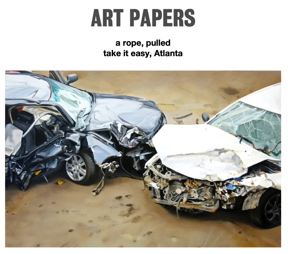 Art Papers ‘a rope, pulled | take it easy, Atlanta’ 2022 EC Flamming