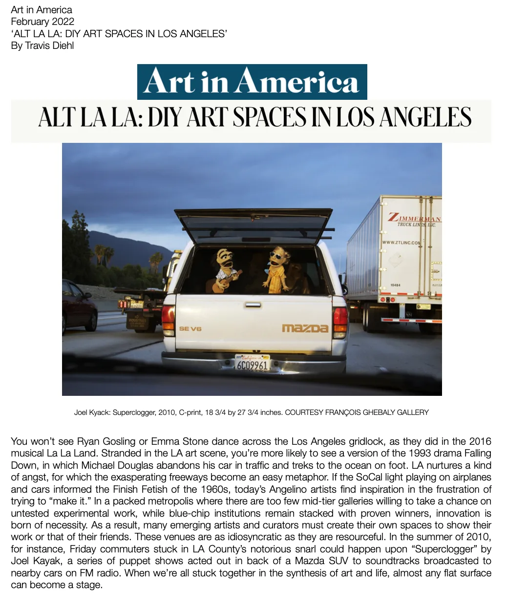 Art in America - Alt La La: DIY Art Spaces in Los Angeles