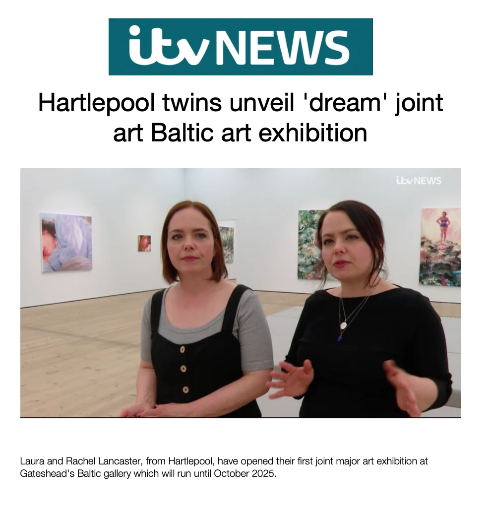 Itv NEWS Hartlepool twins unveil ‘dream’ joint art Baltic art exhibition Sun 13 Apr 2025