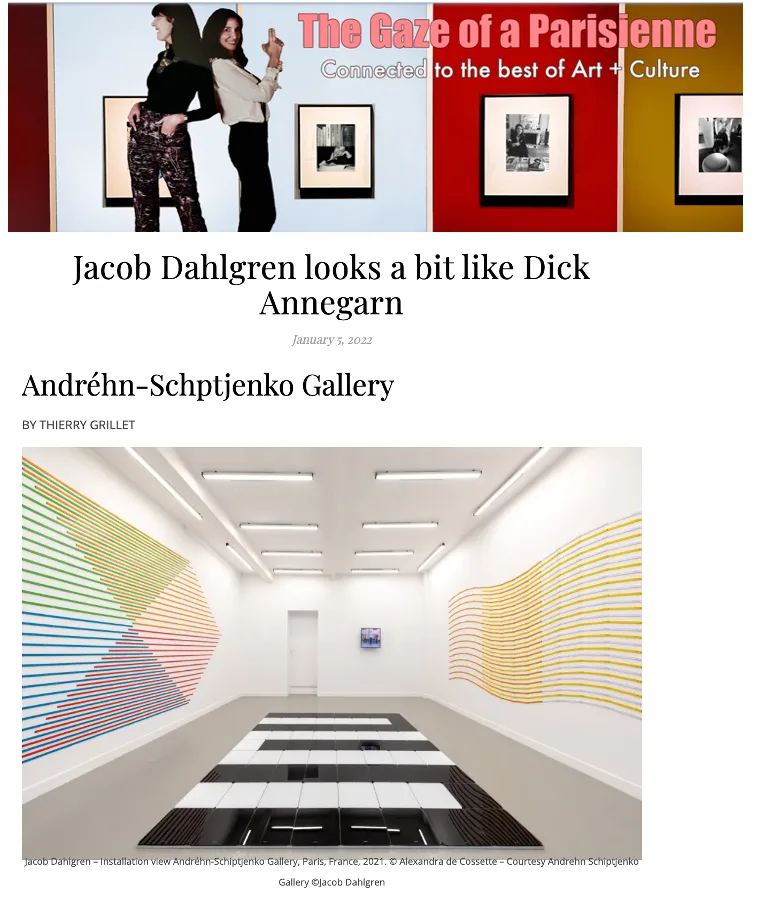The Gaze of a Parisienne article about Jacob Dahlgren