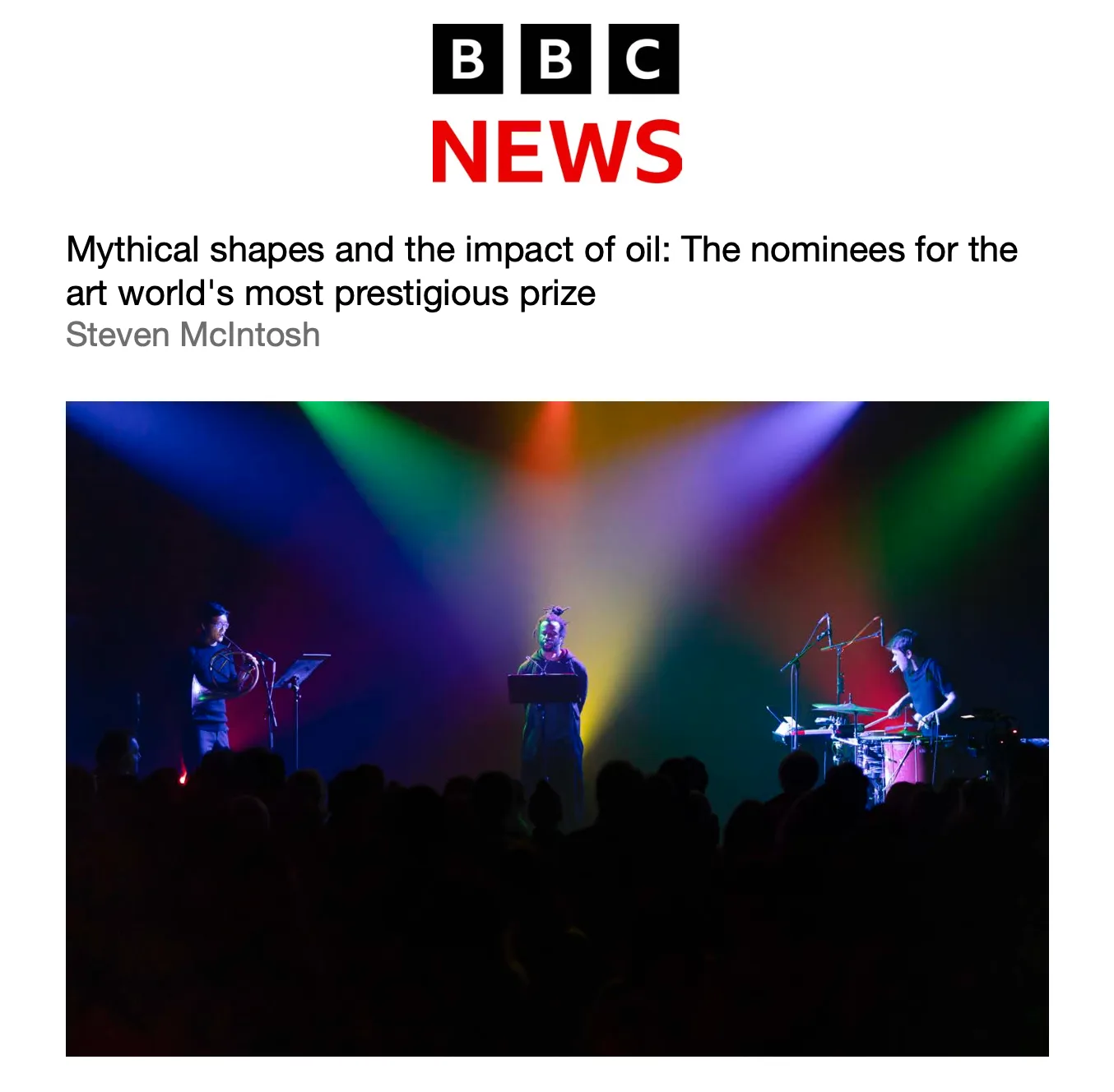 A BBC news press clipping on Simeon Barclay