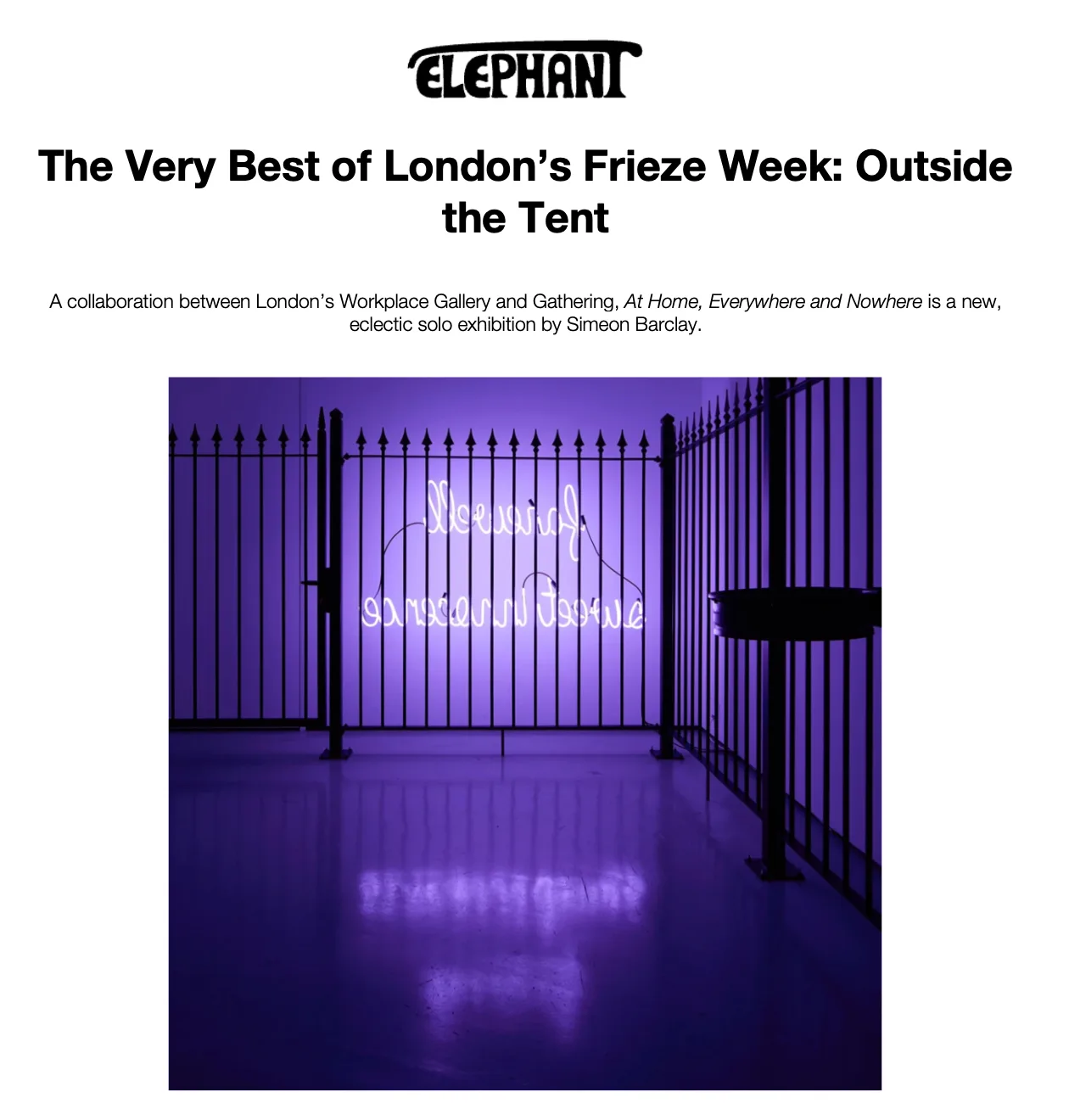 Elephant ‘The Very Best of London’s Frieze Week: Outside of the Tent’ 14 Oct 2023 Gilda Bruno
